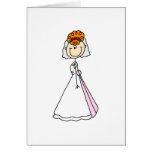 Redhead Bride Stick Figure Card