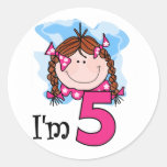 Redhead Girl I'm Five Sticker
