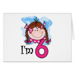 Redhead Girl I'm Six Greeting Cards