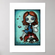 Redhead Lucy - ladybug fairy print