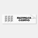 REDNECK CONDO bumper sticker bumper stickers