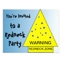 Redneck party invitation Warning, customizable
