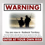 Redneck Territory Warning Poster posters
