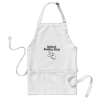 Redneck Wedding Rings Apron by CelebrationZazzle