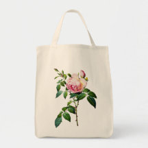 Redoute Pink Roses Tote Bags