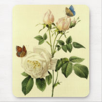 Redoute Print: 'Bengal Rose Hymanee' Mouse Pads