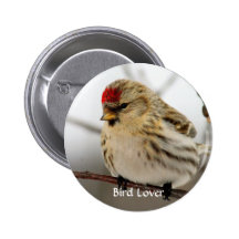 Redpoll Bird Lover Button