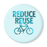 Reduce Reuse Bicycle Refrigerator Magnet