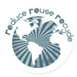 Reduce Reuse Recycle Planet Earth's Resources Stickers