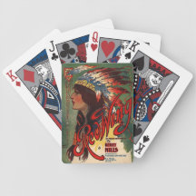 Redwing Mills Native American in head dress Bicycle Playing Cards