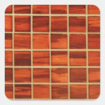 Redwood Bathroom Tiling Background Square Stickers