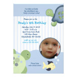 REEF TURTLE Photo 5x7 Custom Birthday Invitation