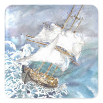 'Reefing' Square Sticker