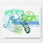 Reel Life in Blue mousepads