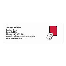 Referee red card business card