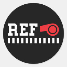 Referee - ref - design with red whistle round stickers