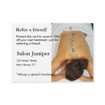 Referral Card with blue and green stones