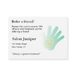 Referral Card with massage hand business cards