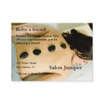 Referral Card with massage stones