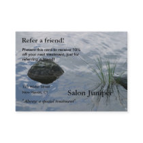 Referral Card with water and stones