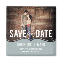 Refined Elegance Save The Date Magnet - Blue