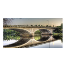 Reflecting Bridge Personalized Photo Card