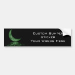 Reflection Crescent Moon On Lake Green Bumper Stickers