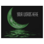 Reflection Crescent Moon On Lake Green flyers