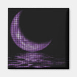 Reflection Crescent Moon On Lake Purple Refrigerator Magnets