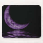 Reflection Crescent Moon On Lake Purple mousepads