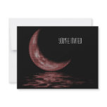 Reflection Crescent Moon On Lake Red invitations