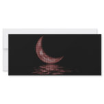 Reflection Crescent Moon On Lake Red rack cards