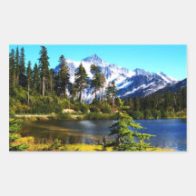Reflection Lake Rectangular Sticker