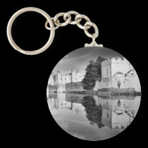 Reflections from a majestic Castle B&W keychains