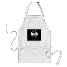 Reflections of Love, Heart Shape, White Swans Apron