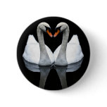 Reflections of Love, Heart Shape, White Swans buttons