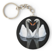 Reflections of Love, Heart Shape, White Swans
