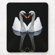 Reflections of Love, Heart Shape, White Swans