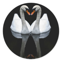Reflections of Love, Heart Shape, White Swans