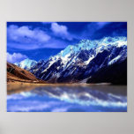 Reflections of snow capped mountain, poster posters