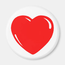 Reflective Red Heart Refrigerator Magnet