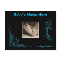 Regal Blue Baby Boy Shower Invitation Postcards