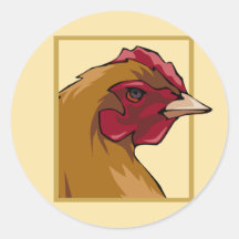 Regal Chicken Round Stickers