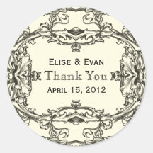 Regal Elegance Thank You Stickers