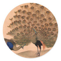 Regal Peacocks Round Sticker