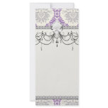 regal purple grey and cream damask design rack cards
