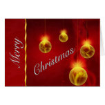Regal Red and Gold Christmas Balls Greeting Card
