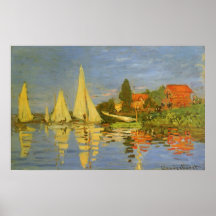 Regatta at Argenteuil, Monet Vintage Impressionism Poster