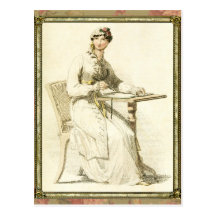 Regency Lady Writing Wenskaart