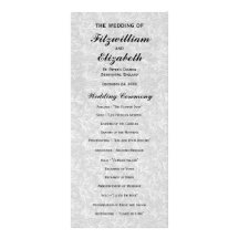 Regency Romance Wedding Programs Rack Cards